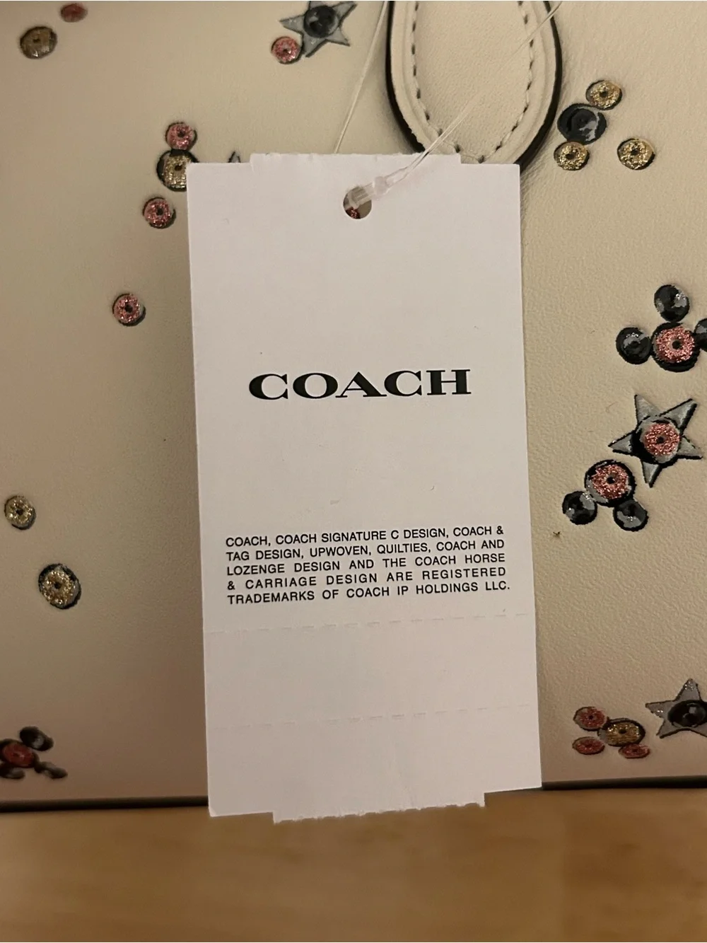 Coach Cream Leather Star & Stud Dome Satchel